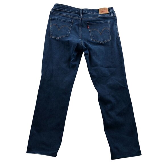 Levi's Womens Jeans Size 14S Mid Rise Skinny Leg Blue Dark Denim Casual Ankle - Picture 2 of 16
